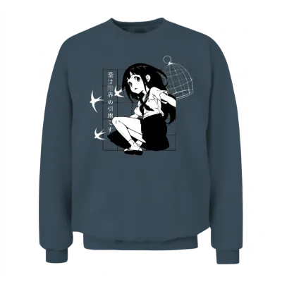 Retro-Chibi - Unisex Sweatshirt - Dark Heather
