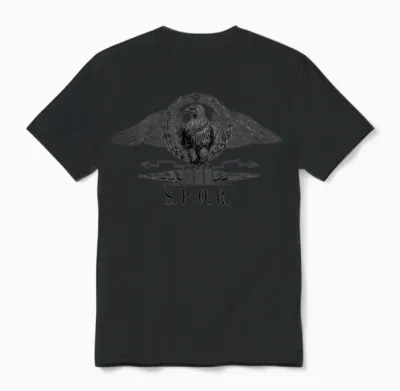 Roman Eagle with Spqr Unisex T-Shirt - Black