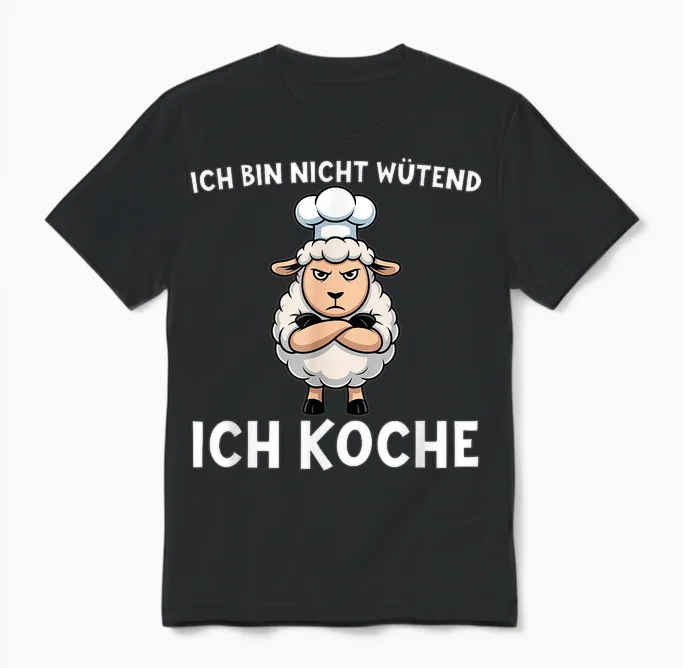 Ich Bin Nicht Wütend Ich Koche - Schaf Koch Unisex T-Shirt in Black