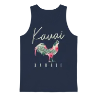 Kauai Chicken Hawaii Hibiscus Hawaiian Islands Sou Unisex Tank Top - Navy – 1