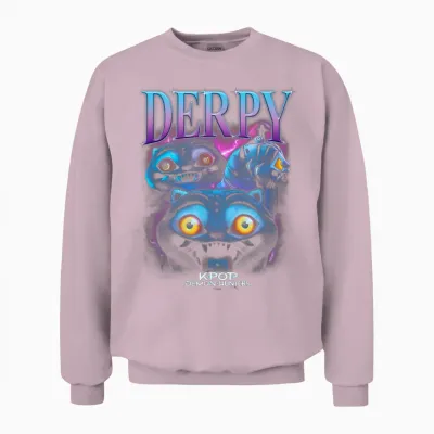 Kpop Demon Hunters Derpy Heartthrob Officially Licensed Unisex Sweatshirt - Light Pink