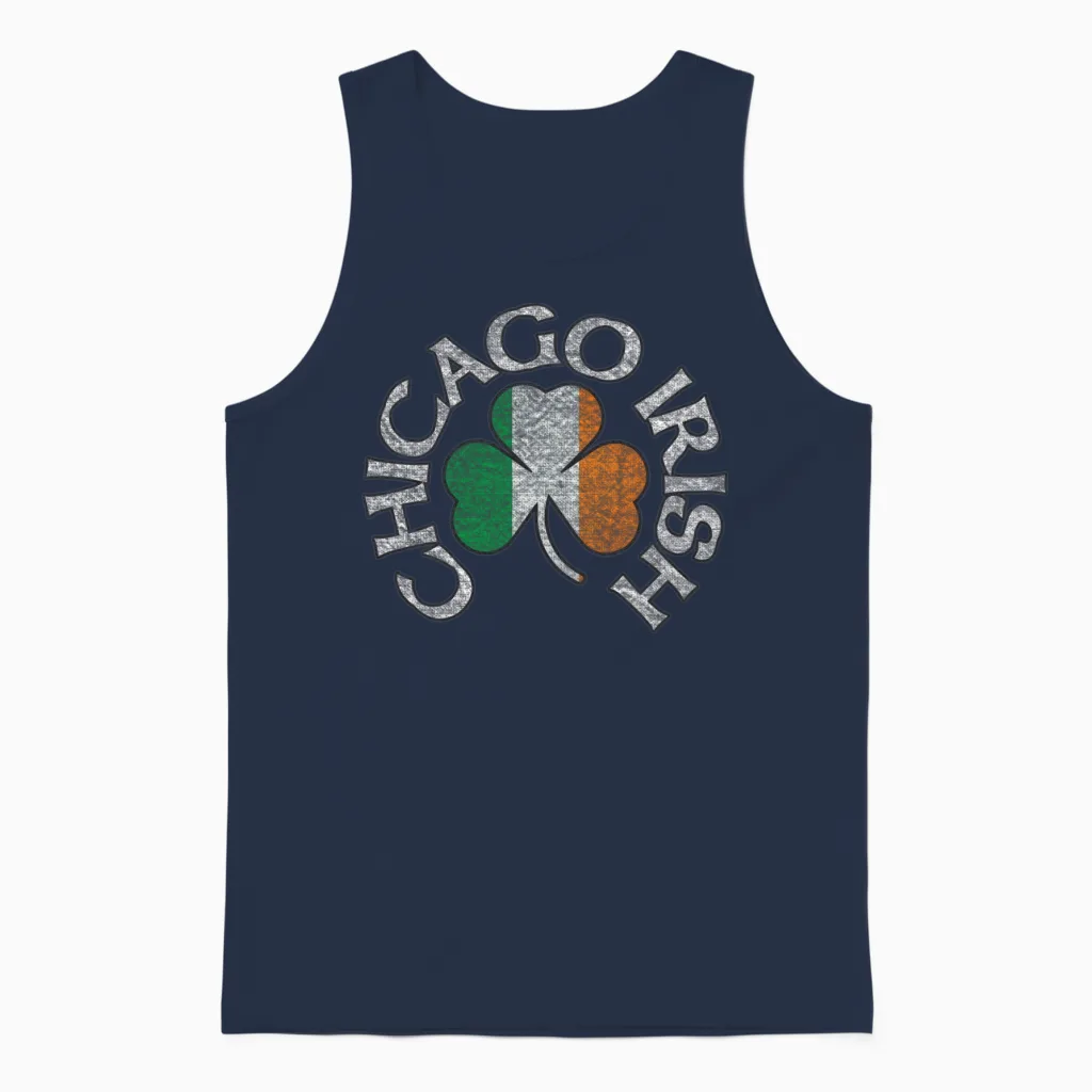Chicago Irish Shamrock Apparel Unisex Tank Top in Navy