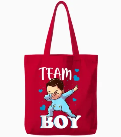 Gender Reveal Party Team Für Jungen, Babyparty, Passende Familie Tote Bags - Red