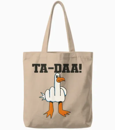 Möwe Mittelfinger Stinkefinger Frech Süß Tote Bags - Natural