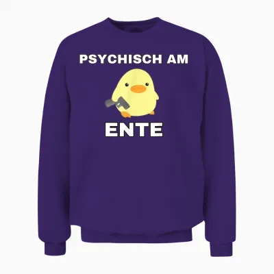 Lustige Geschenke Versaute Geschenke - Psychisch Am Ente - Funny T-Shirt Black Unisex Adult Cartoon Duck T-Shirt with V-Neck Small Eu Unisex Sweatshirt - Purple