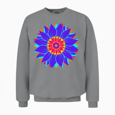 Retro Sunflower Unisex Sweatshirt - Sport Grey