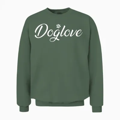 Dog Love with Dog Paw Unisex Sweatshirt - Military Green