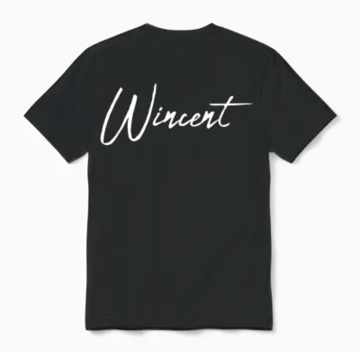 Beautiful Handwritten Font Wincent Calligraphy Unisex T-Shirt - Black