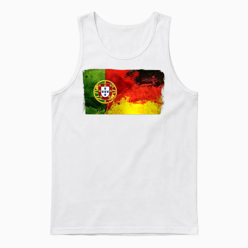 Portugal Deutschland Fusion Fußball Sport Wettkampf Freunde Unisex Tank Top in White