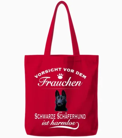 Deutscher Schäferhund - Schwarzer Schäferhund Tote Bags - Red