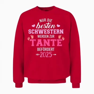 Besten Schwestern Werden Zur Tante Befördert 2025 Unisex Sweatshirt - Red