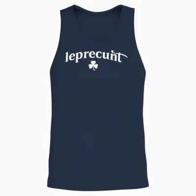 Leprecunt Irish St Patricks Day Leprechaun Shamrock Unisex Tank Top - Navy