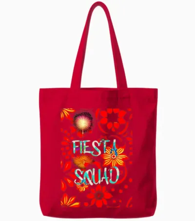 Fiesta Squad Design Tote Bags - Red