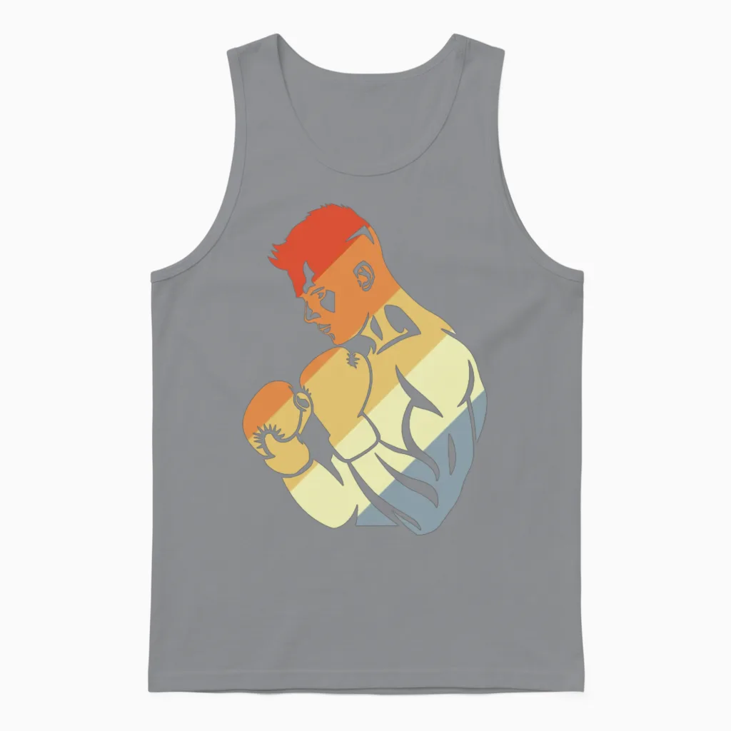 Retro Boxer Unisex Tank Top in Sport Grey