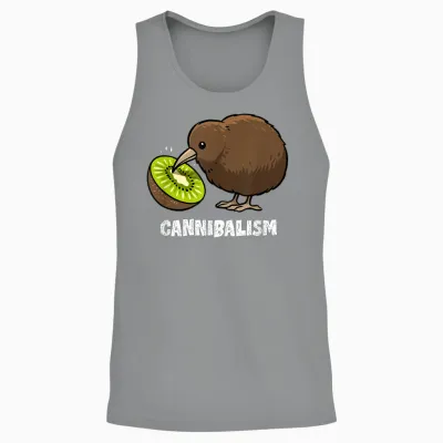 Kiwi Cannibalism Funny Kiwi Bird Joke Cannibal Pun Bird Unisex Tank Top - Sport Grey