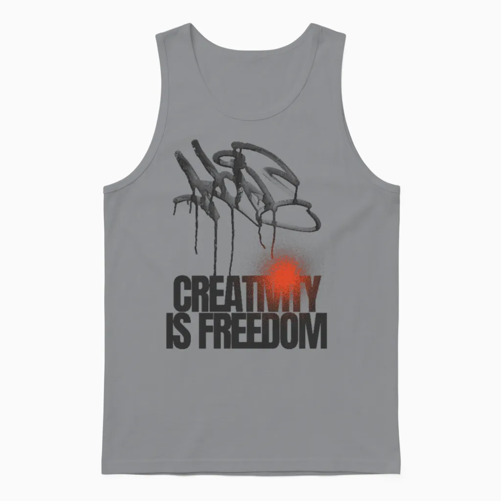 Creativity Is Freedom Artist Unisex Tank Top in Sport Grey