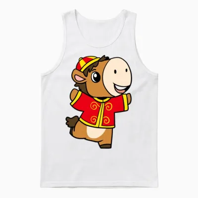 Horse Zodiac Unisex Tank Top - White