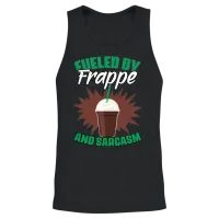 Fueled by Funny Frappe Coffee Sarcasm for A Unisex Tank Top - Black – 2