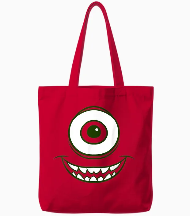 Disney Monsters Inc. Mike Wazowski Eye Graphic T-Shirt, Green, S Tote Bags in Red