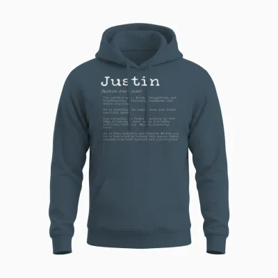 Funny Justin Names Definition Funny Justin Unisex Hoodie - Dark Heather