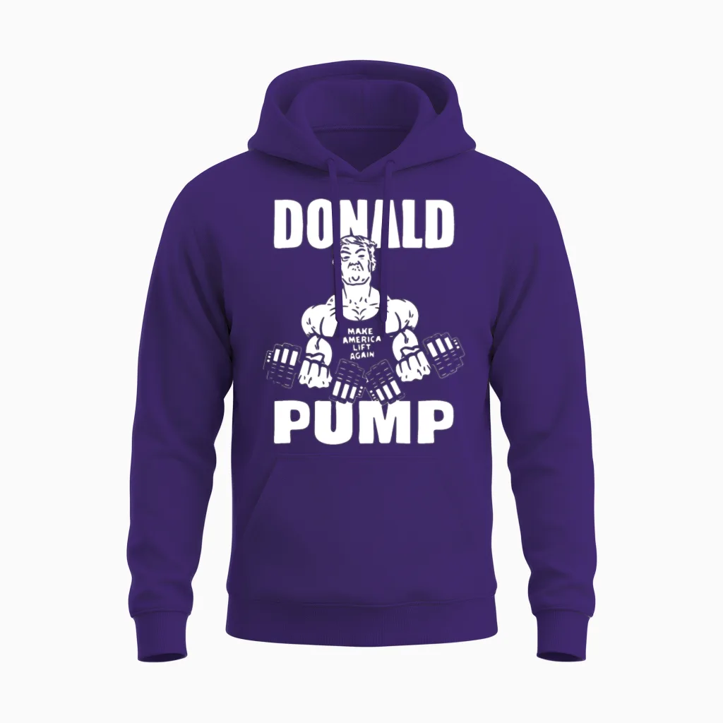 Donald Pump Make America Lift Again Tank Top Offen Unisex Hoodie in Purple