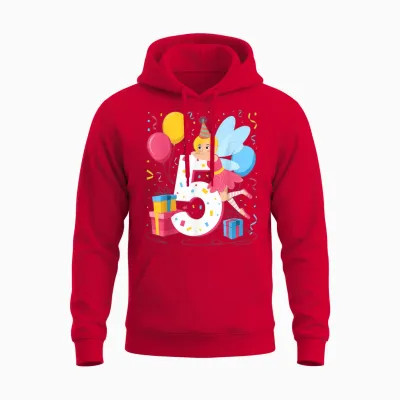 Fee 5. Geburtstag Für Jungen Mädchen 5 Jahre Alt Fünfte Fee Unisex Hoodie - Red