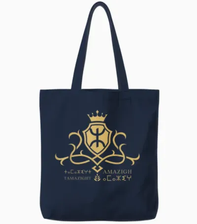 Amazigh King Tamazight Queen Cultural Heritage Tote Bags - Navy