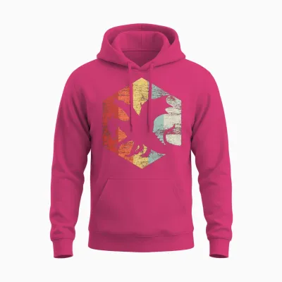 Retro Dragon Unisex Hoodie - Heliconia