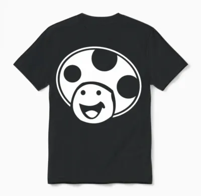 Head Mushroom Funny Unisex T-Shirt - Black