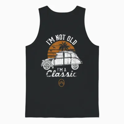 Citroën 2cv White I'm Not Old Classic Sunset Father's Day Unisex Tank Top - Black