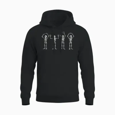Funny O-H-I-O State Skeleton Ohio Vintage Halloween Women Unisex Hoodie - Black