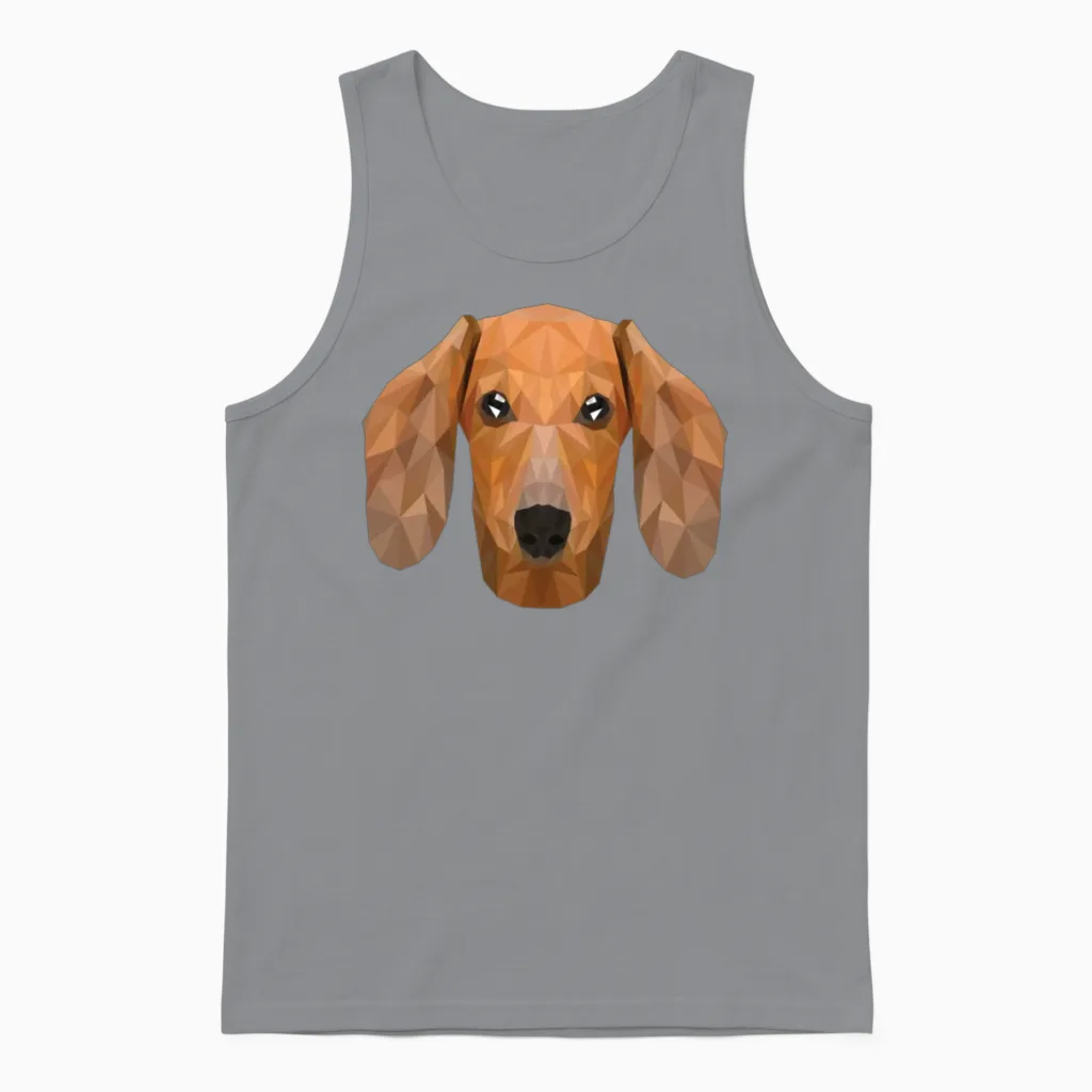 Polygon Wiener Dog Dogfather Dog Mom Dog Lover Unisex Tank Top in Sport Grey