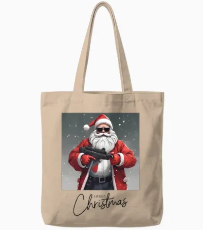 Santa Claus Tote Bags - Natural