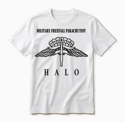 Military Freefall Parachutist - Halo Unisex T-Shirt - White