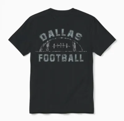 Dallas Football | End Zone Game Day Distressed Vintage Unisex T-Shirt - Black