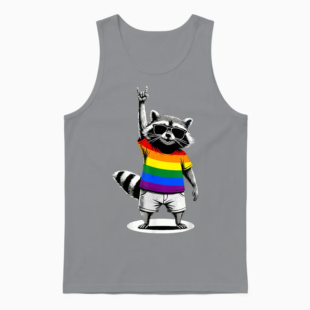 Waschbär Lgbtq Pride Month Unisex Tank Top in Sport Grey
