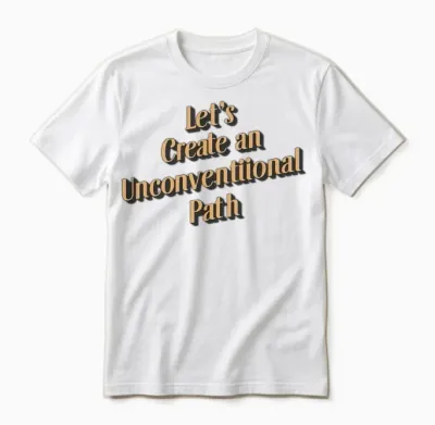 Let's Create an Unconventional Path. Unisex T-Shirt - White