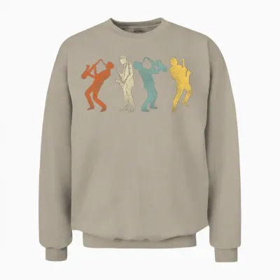 Saxophone Retro Vintage Unisex Sweatshirt - Sand