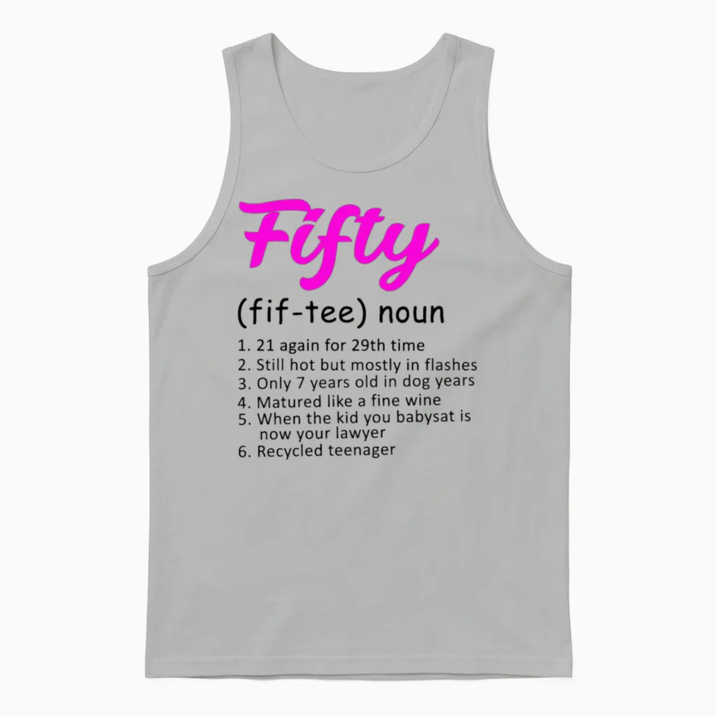 50th Birthday Unisex Tank Top in Ash