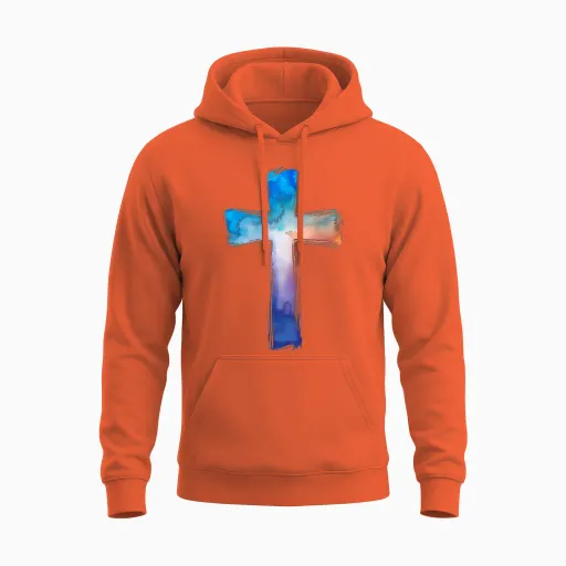 Cross Religion Bible Verses Church Family Catholic Unisex Hoodie - Orange