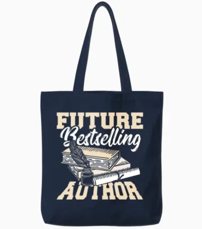 Novel Bookworm Writing Author Must Haves Tote Bags - Navy