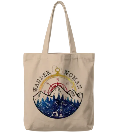 Wander Woman Compass Hiking Tote Bags - Natural