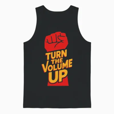 Turn the Volume Up Unisex Tank Top - Black