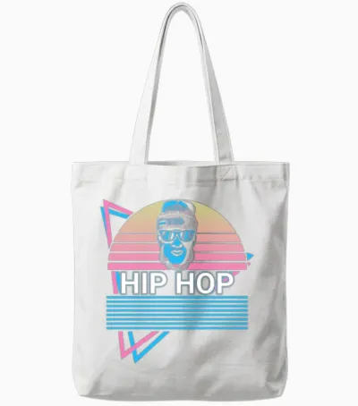 Hip Hop Retro Tote Bags - White