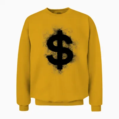 Dollar Black Unisex Sweatshirt - Gold