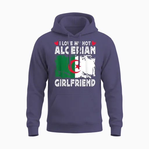 I Love My Hot Algerian Girlfriend Couple Algeria Unisex Hoodie - Heather Sport Dark Navy