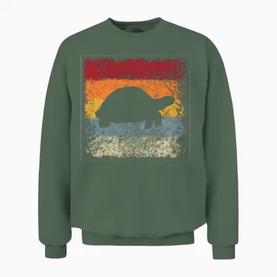 Turtle Retro Unisex Sweatshirt - Military Green