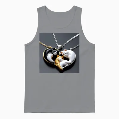 Pendentif Chat En Argent Chat Unisex Tank Top - Sport Grey