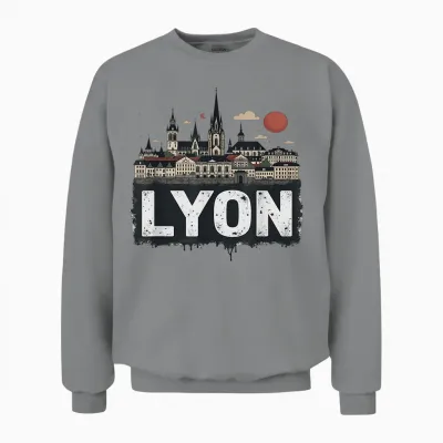Souvenir Vintage Lyon Landscape Retro Unisex Sweatshirt - Sport Grey