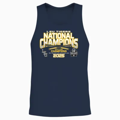 Lsu Tigers Baseball National Champs 2025 Mcws Homerun Unisex Tank Top - Navy